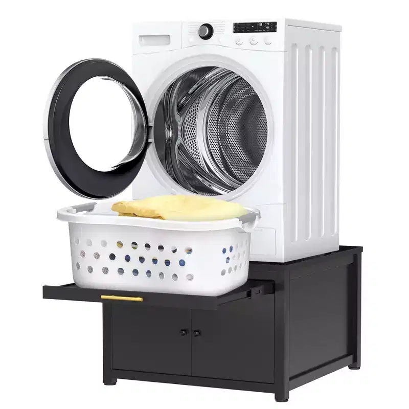 Black / White Heavy-Duty Metal Washer & Dryer Pedestal Stand �C Single Unit, Anti-Vibration