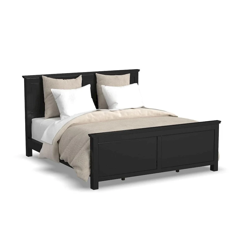 Oak Park 4-Piece Black Wood King Bed, Two Nightstands and Dresser Set by Homestyles