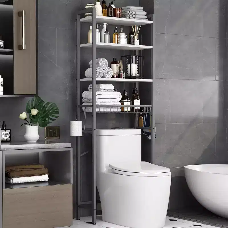 Over-The-Toilet Storage Rack(Gray- White)