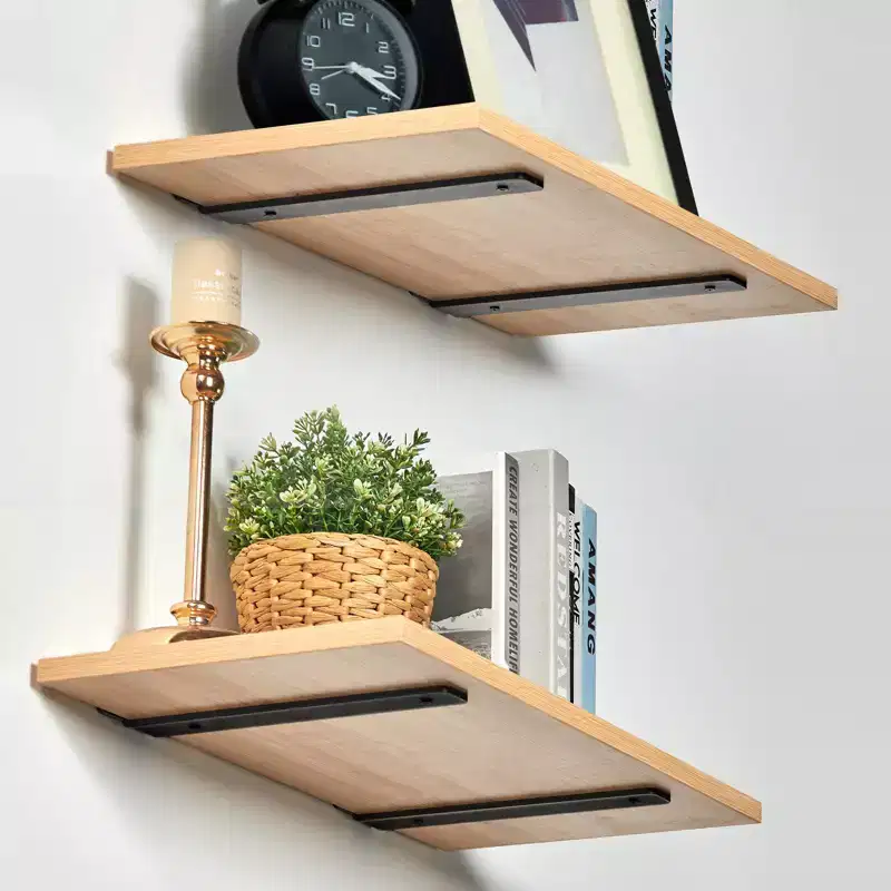 VEVOR Shelf Bracket, 6L x 4W x 1.6H 6 Pcs, Heavy Duty Floating Shelf Brackets, Brackets for Shelves, 5mm Thick Matte Black L Shelf Bracket,Black