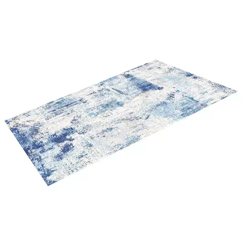VEVOR Area Rug, 5 x 7 ft Large Washable Rug, Non-Slip and Tear-Resistant Soft Carpet, Pet Friendly Modern Area Rugs, Indoor Mat for Bedroom,Blue
