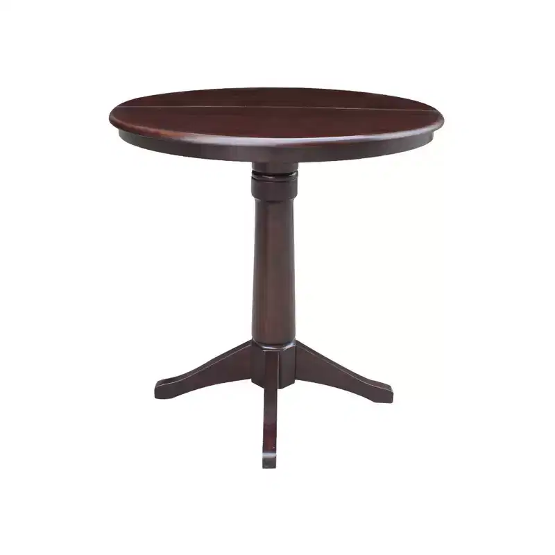 36 Magnolia Round Top Counter Height Dining Table with 12 Leaf Rich Mocha - International Concepts