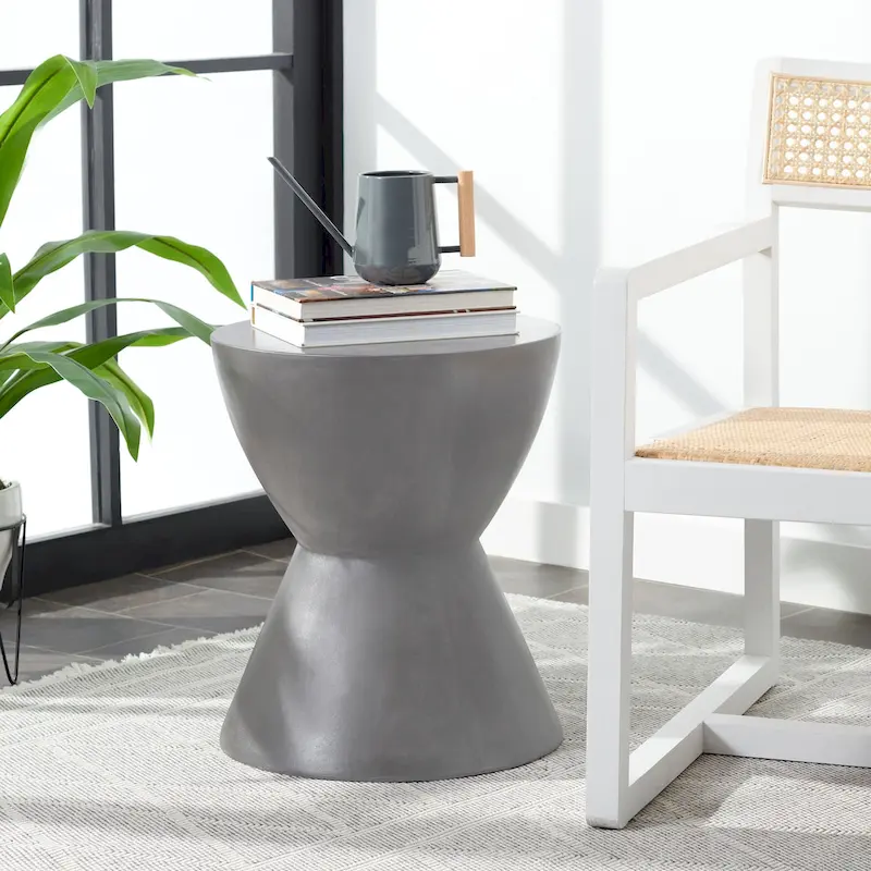 SAFAVIEH Elektra Concrete Indoor/Outdoor Accent Table - 14.9 x 14.9 x 17.7 - 15Wx15Dx18H