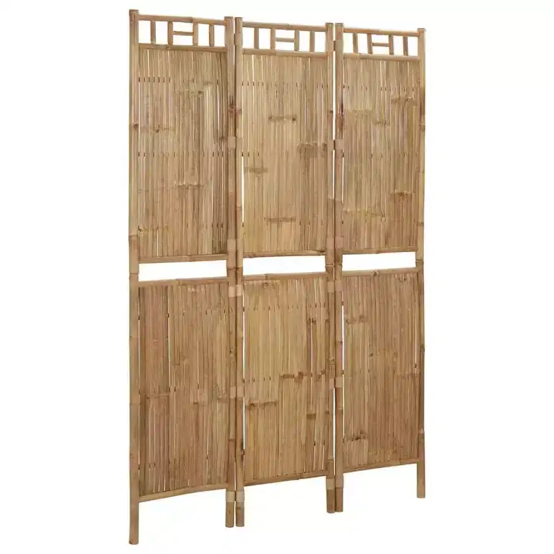 vidaXL 3-Panel Room Divider Folding Privacy Screen Outdoor Garden Patio Bamboo