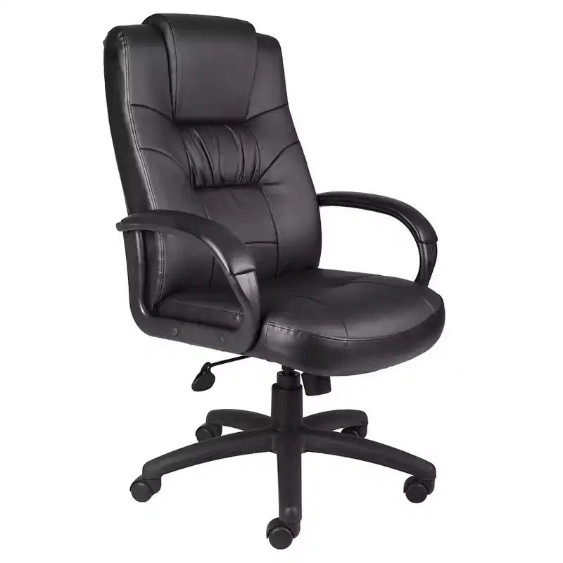 Executive High Back Chair Black -: Ergonomic, Swivel, Adjustable Height, Metal Frame