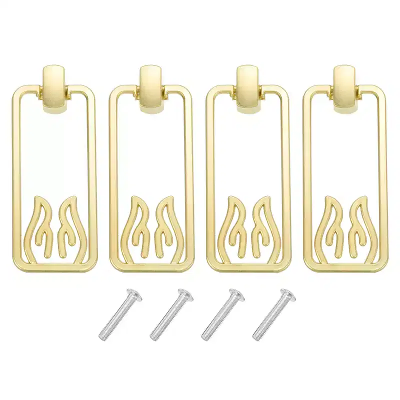 Unique Bargains Zinc Alloy Hollow Vintage Drawer Pulls with Screws for Dresser