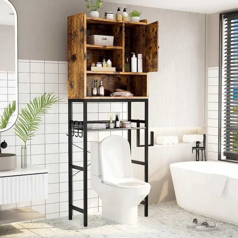 Mieres Over The Toilet Storage, 4-Tier Over-The-Toilet Space Saver Organizer Rack, Bathroom Organizer Over Toilet - N/A