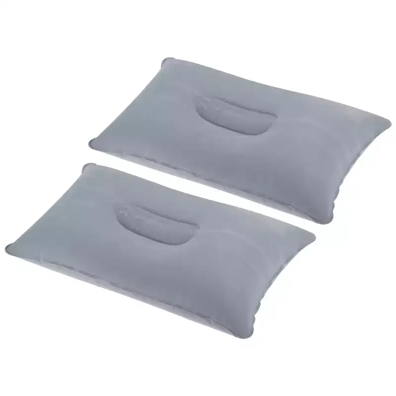 Unique Bargains Neck Support for Hiking Travel Flocked Inflatable Camping Pillows 2 Pcs 15 x 9.5