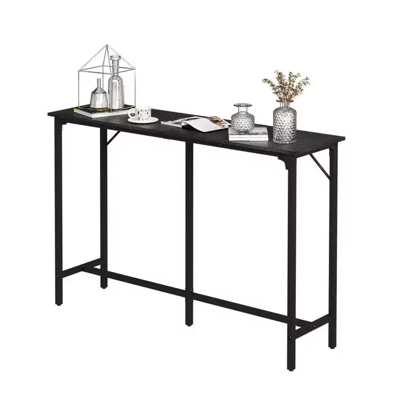 Karl Home 55'' Counter Height Bar Dining Table with Metal Frame Rectangular Pub Sofa Table for Kitchen ,Living Room