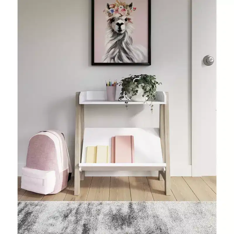 Signature Design by Ashley Casual Blariden Small Bookcase White/Tan