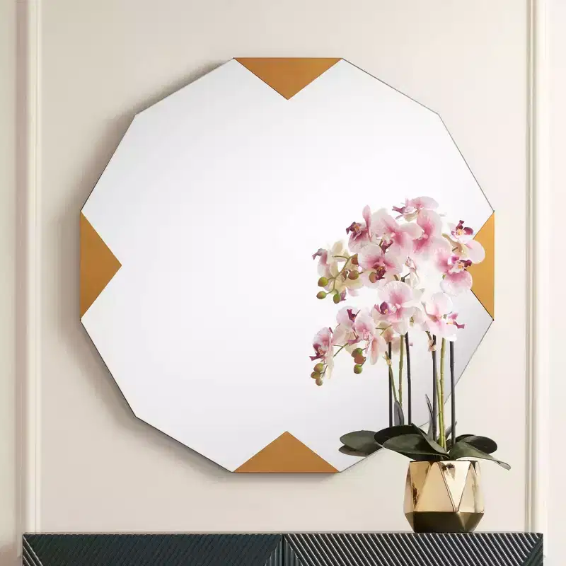 31 x 31 Golden Triangles Round Wall Mirror