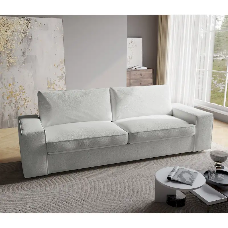 80 Modern 3-Seater Sofa with Wide Armrests, 440 lb Capacity