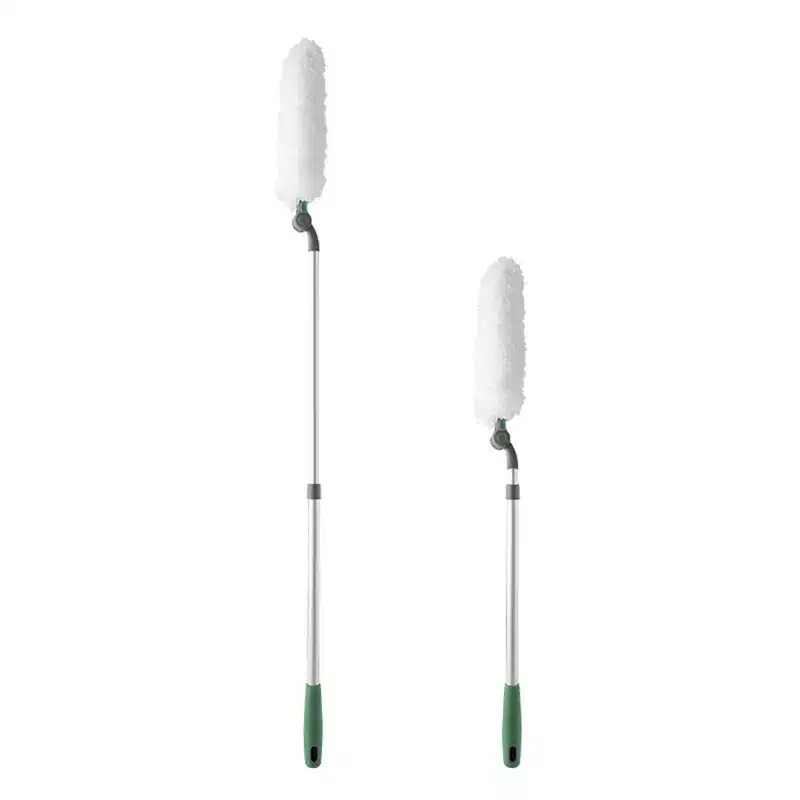 Long Handle Duster with Extension Bar  Reusable Home Dust Collector, Lightweight & Easy to Use for Ceiling, Fans & High Corners, White