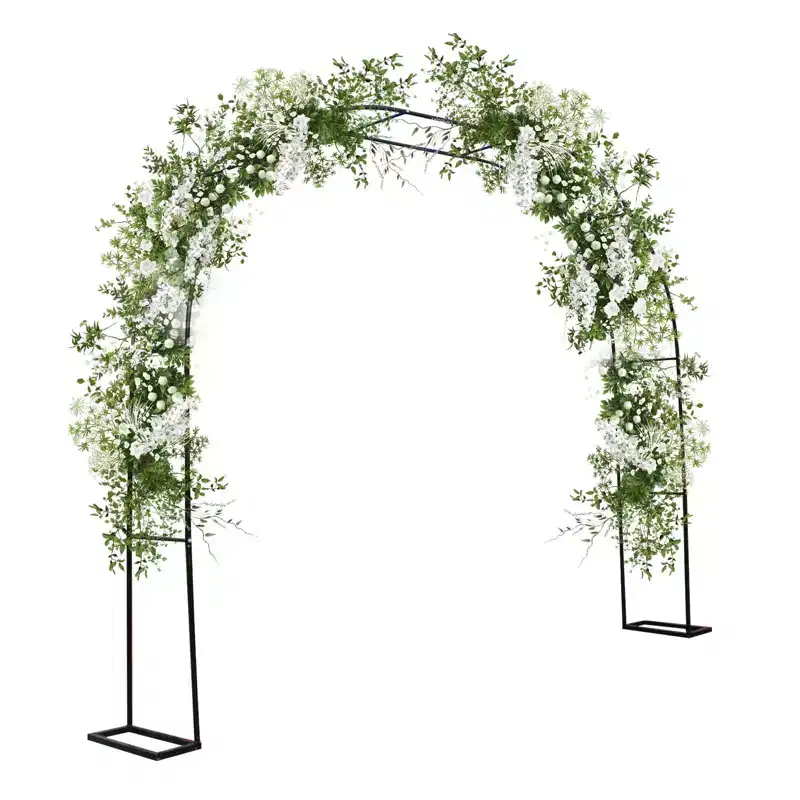 GustoWave Metal Garden Arched Arbor Trellis, Climbing Plants Outdoor Garden Arch, Wedding Arch Frame