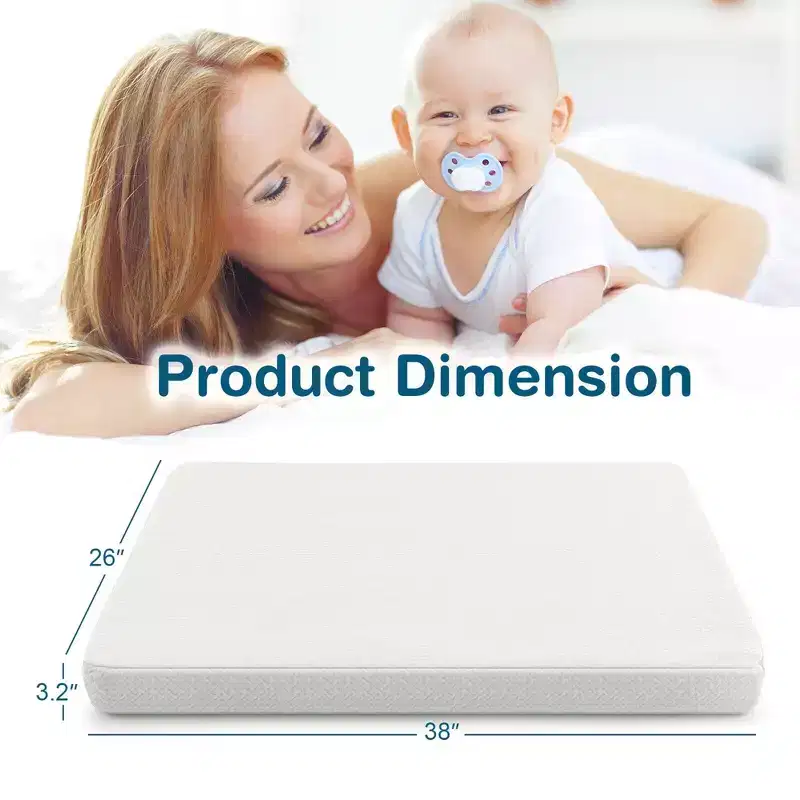 Costway 38'' x 26'' Dual Sided Pack and Play Baby Mattress Pad w/ Removable Washable Cover