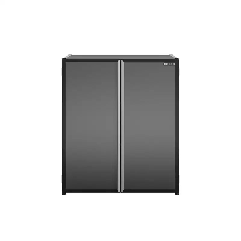 Freestanding Stackable Garage Cabinet �C Black & Gray, 100 lb Capacity