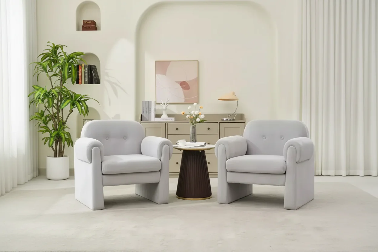 Downy Fluffy Cloud Upholstered Accent Chair | Armchair for Bedroom & Living Room