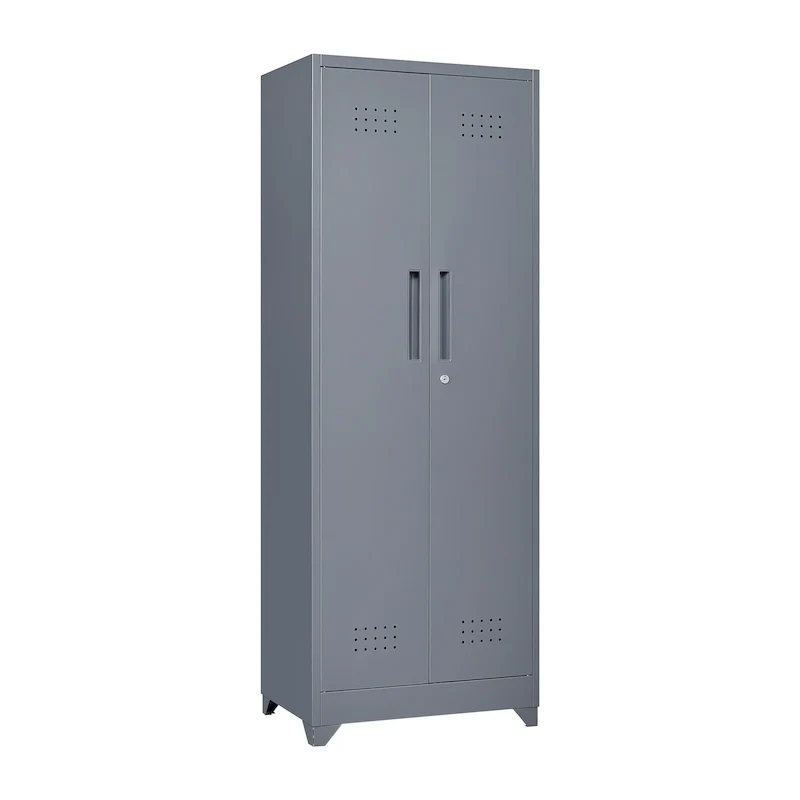 Metal Storage Cabinets,Tool Cabinet with Locking Door,Tall Broom Tool Organizer and Storage,Large Storage Cabinet for Kitchen