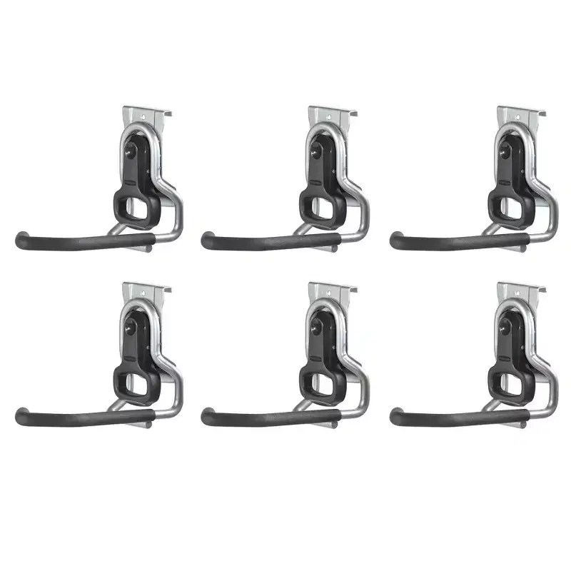 Rubbermaid Vertical FastTrack Hanging Wall Mount Hook Garage Organizer (6 Pack)