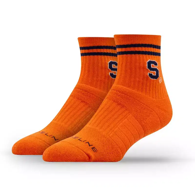 NCAA Syracuse Orange 2pk Socks: Crew Height, Cushioned Heel & Toe