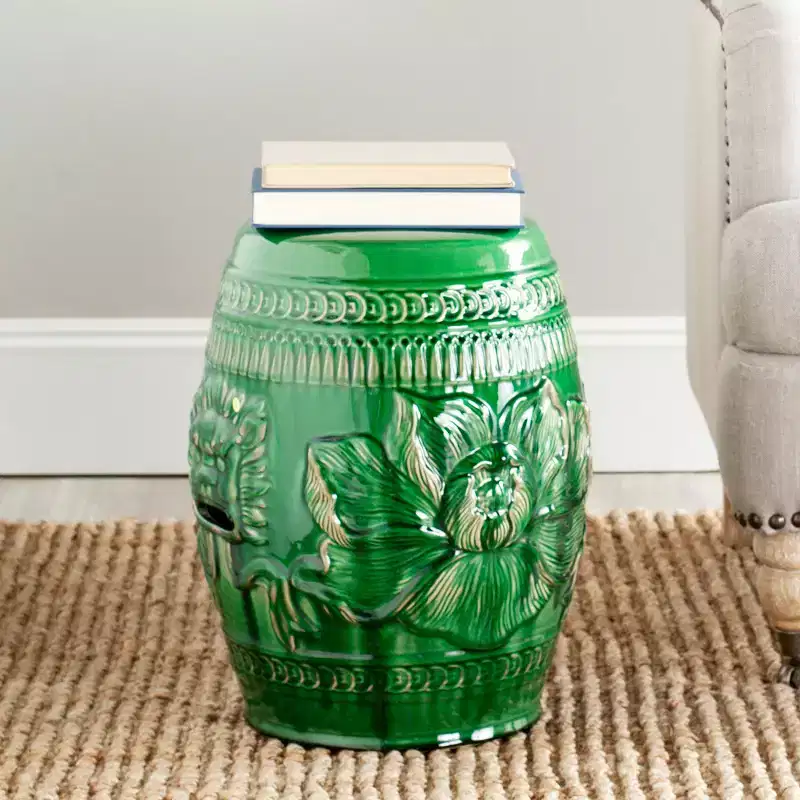 Chinese Dragon Stool - Indoor/Outdoor - ACS4505 - Green - Safavieh