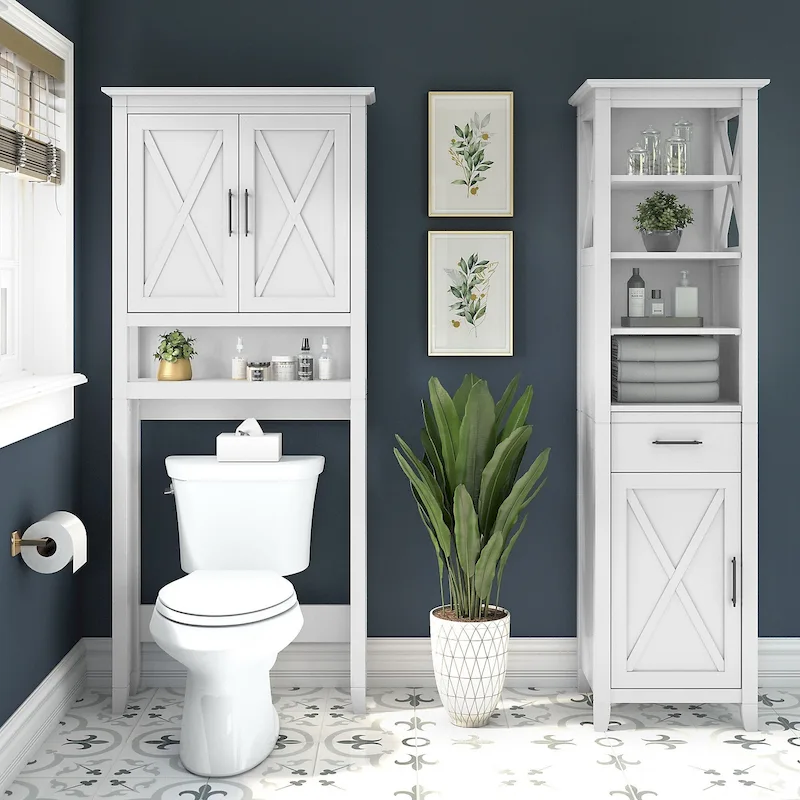Key West Tall Linen Cabinet and Space Saver by Bush Furniture