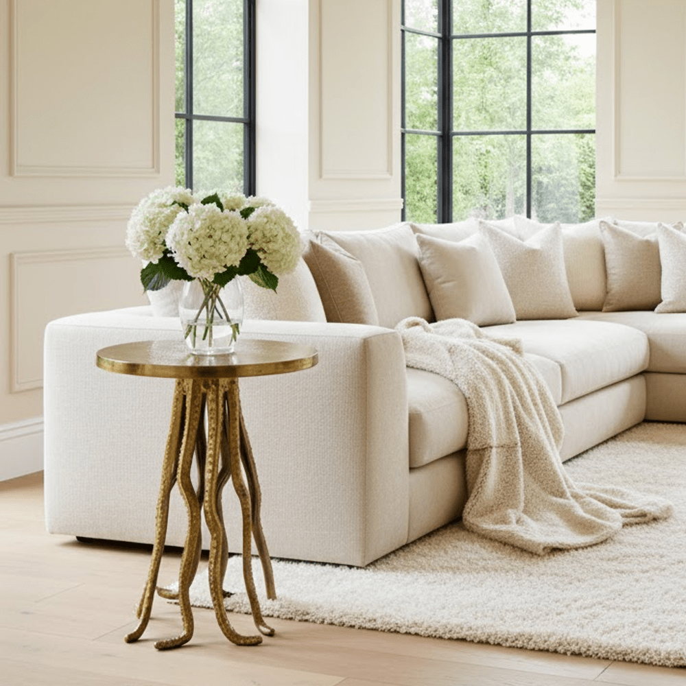 Brushed Gold Statement Side Table