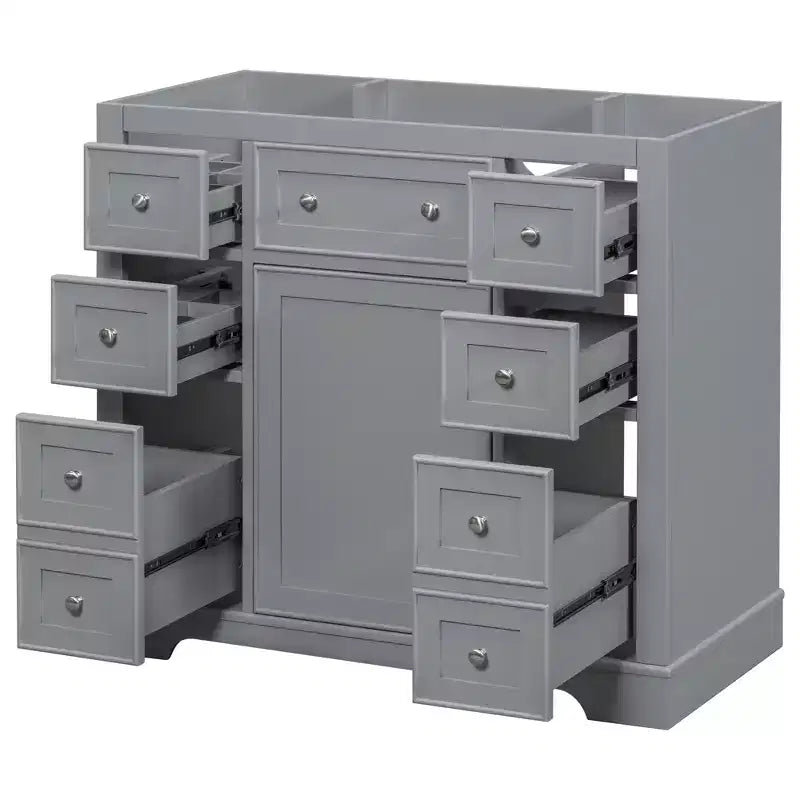 Bathroom Cabinet, 36 Inch Bathroom Vanity with 6 Drawers, Adjustable Shelf,Freestanding Bathroom Vanity Cabinet
