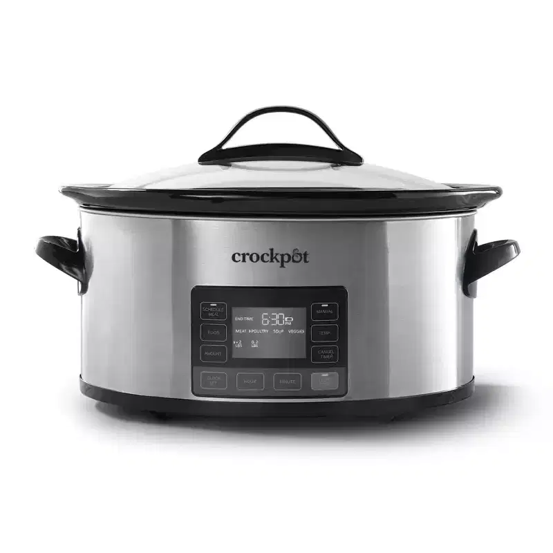 Crock-Pot 6qt MyTime Technology Programmable Slow Cooker - Stainless Steel: 10 Settings, Auto Keep Warm, Dishwasher-Safe