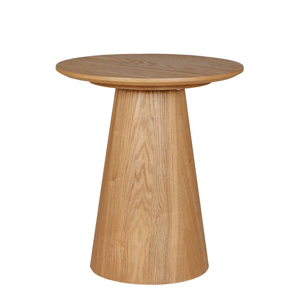 Oak Veneer Round Side Table