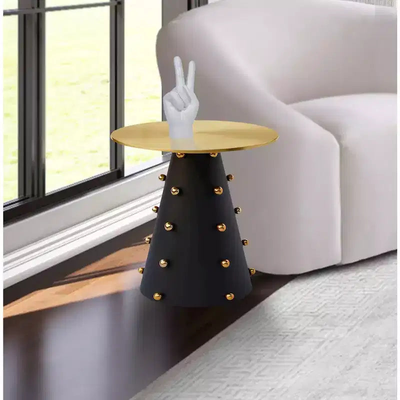 Meridian Furniture,Raven Black / Gold End Table
