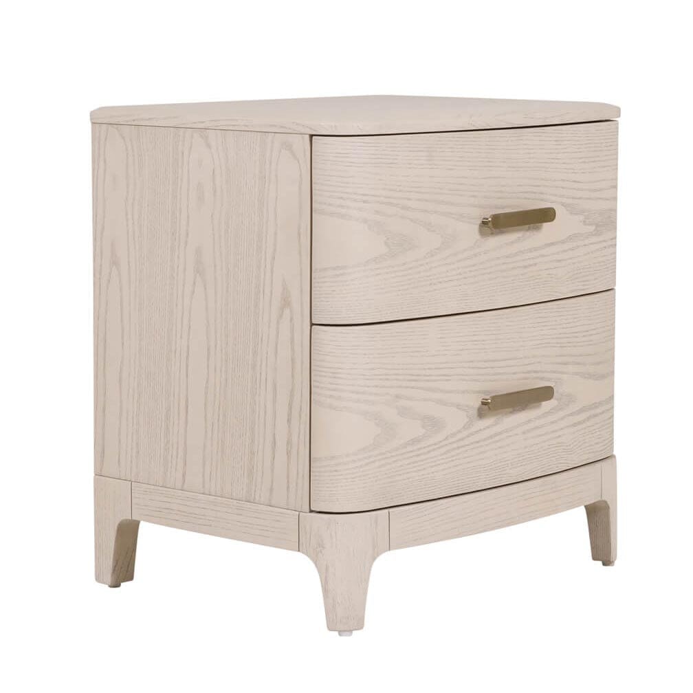 Lightwash Wood 2 Drawer Bedside Table