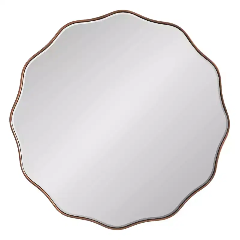 Viona 30 in Round Decorative Wall Mirror | Gold Metal Frame | Sunburst Design