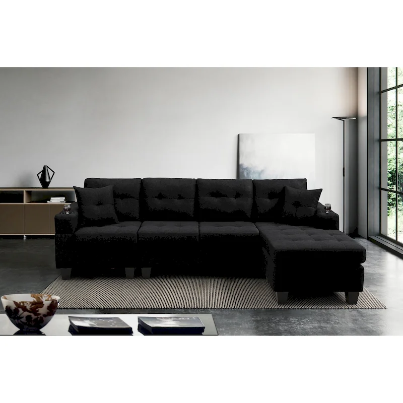 Modern Sectional Sofa with Reversible Chaise