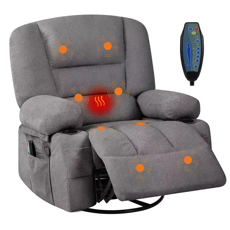 360 Swivel Chenille Rocker ChairsRocking Recliner Chair , for Living Room, Home