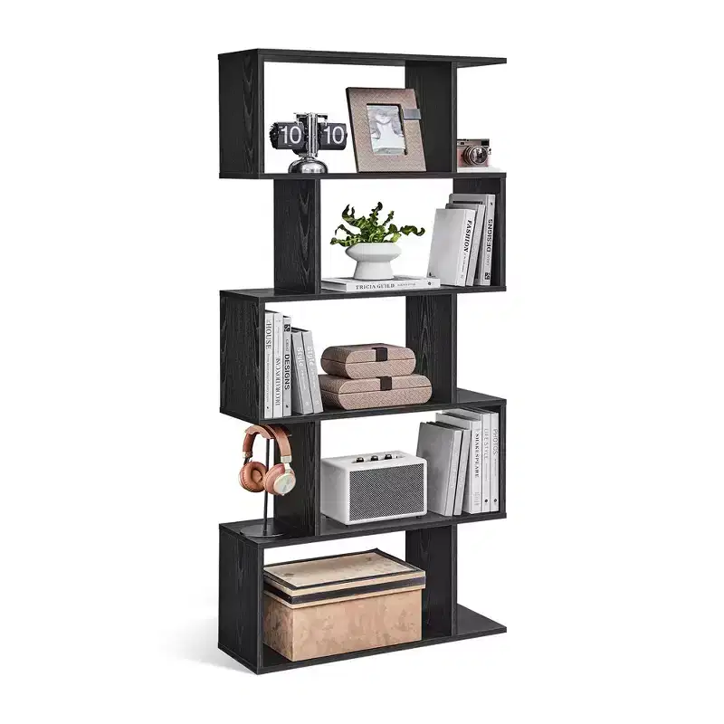 VASAGLE Bookshelf, 5-Tier Bookcase, Tall Display Shelf, Freestanding Storage Shelf, Room Divider