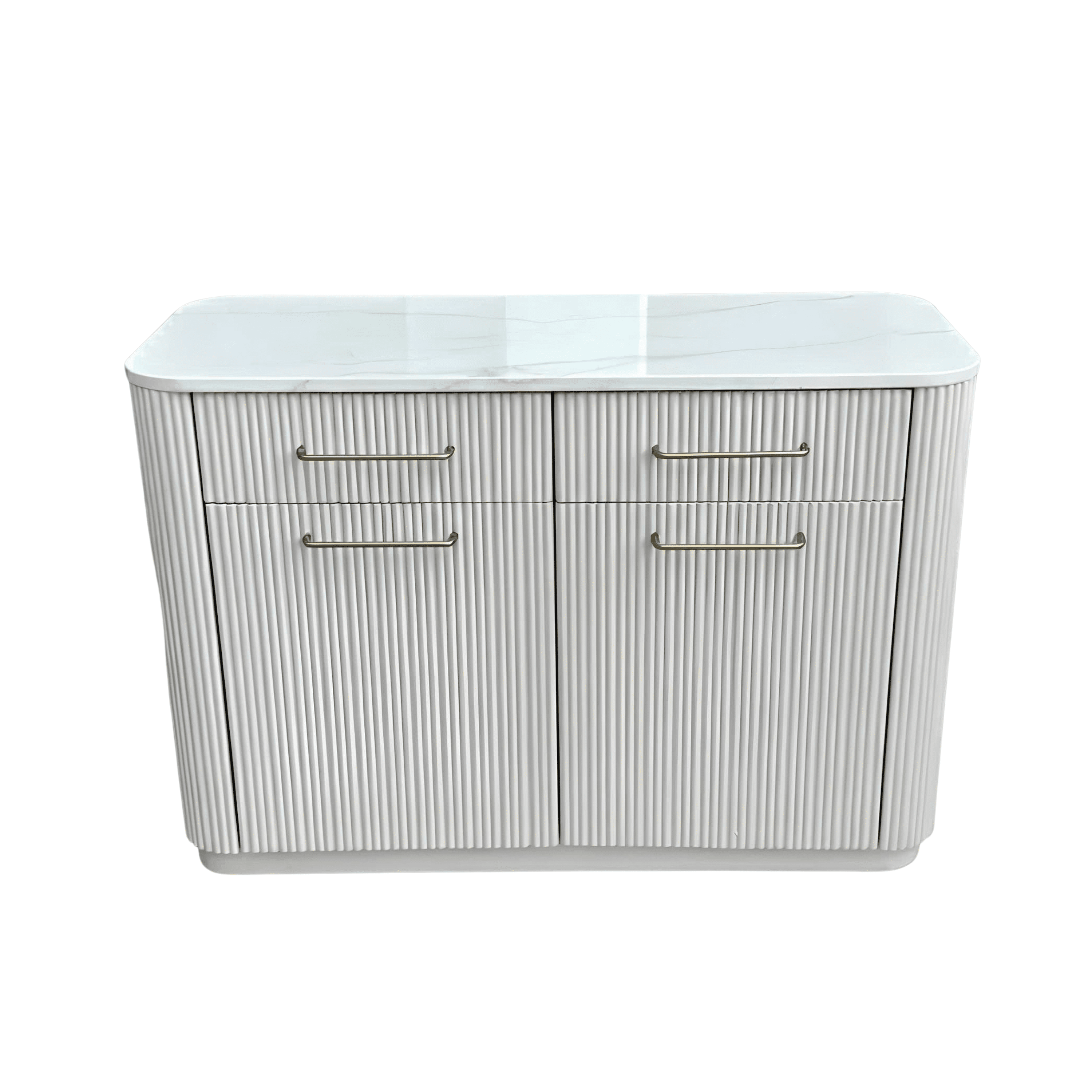 Ribbed Sideboard with Marble Top