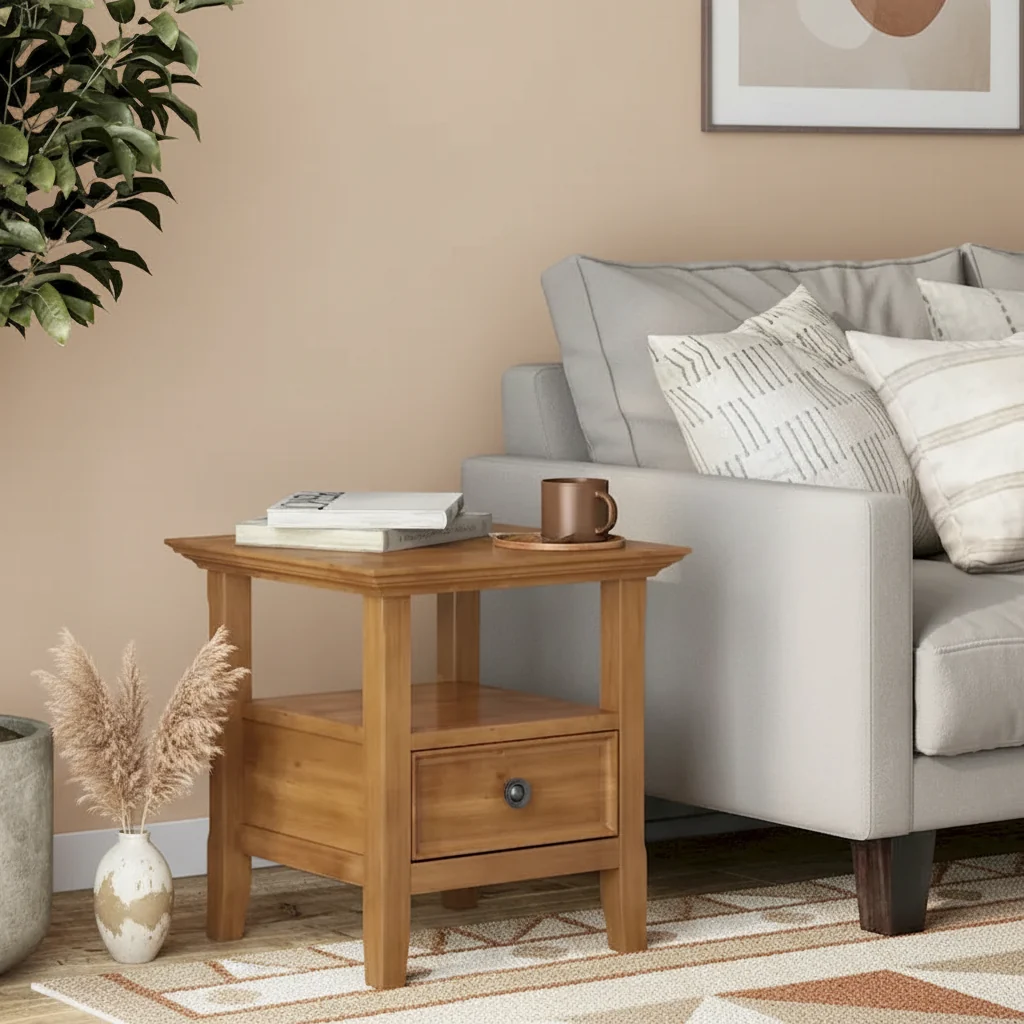 Solid Wood 19-inch Square End Table