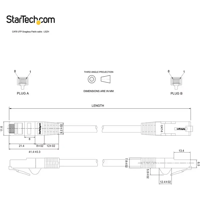 StarTech.com CAT6 Ethernet Cable 30ft Black - Network Patch Cord Model N6LPATCH30BK