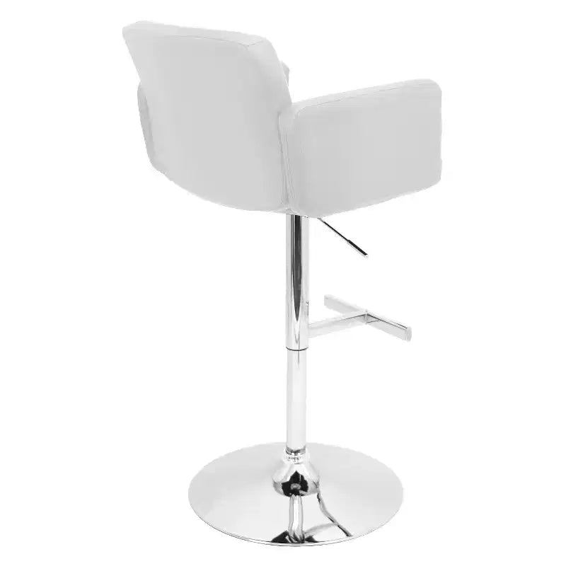32 Adjustable Swivel Barstool with Padded Seat and Back – Metal Frame