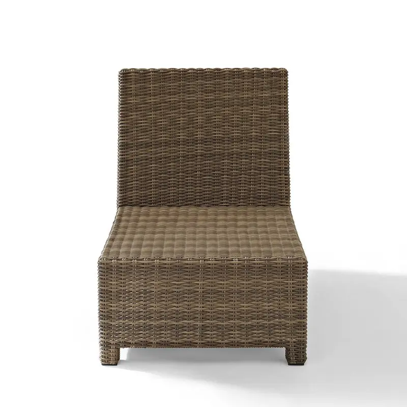 Crosley Bradenton Outdoor Wicker Sectional Center Chair with Sangria Cushions - 25 W x 31.5 D x 32.5 H