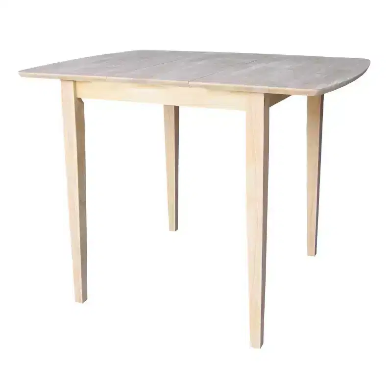 36" Extendable Dining Table with Butterflyand Shaker Styled Legs Unfinished - International Concepts
