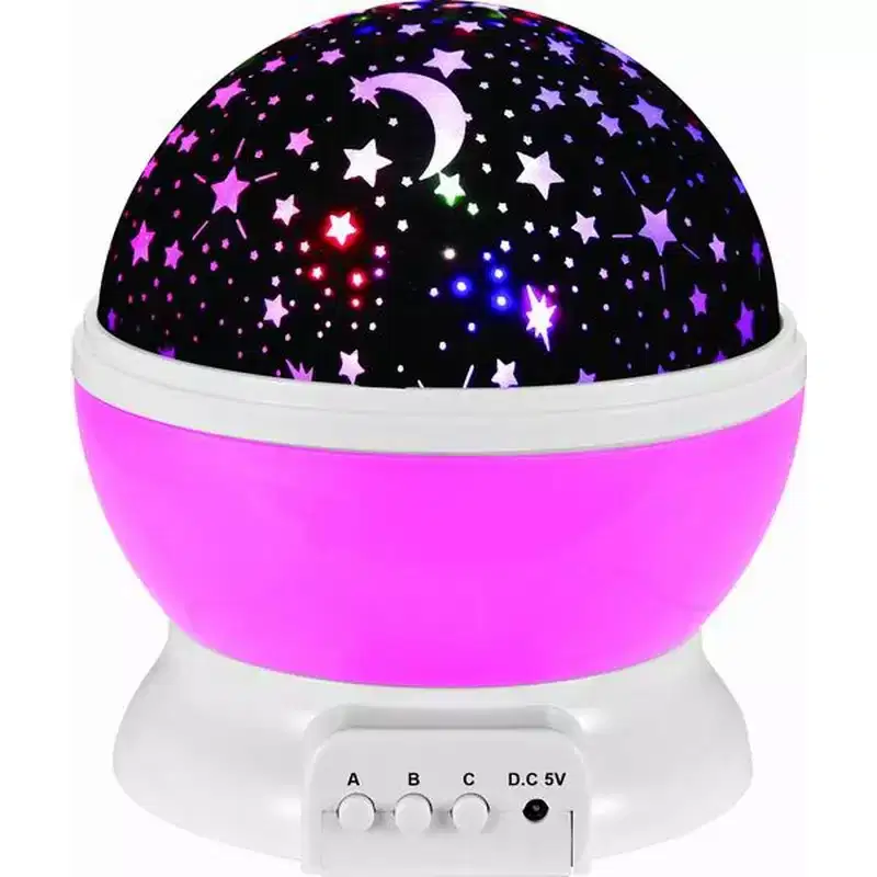 JuzToys Night Light Projection Lamp, Starry Skies, Pink