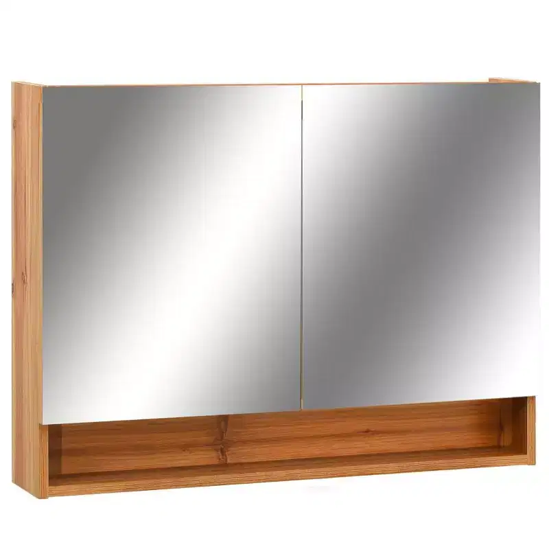 vidaXL LED Bathroom Mirror Cabinet Storage Vanity Wall Cabinet Furniture MDF