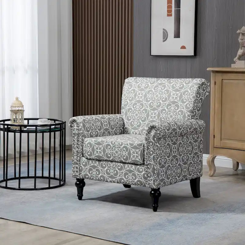 Mid-Century Modern Upholstered Accent Chair - 30.70 x 29.92 x 34.05