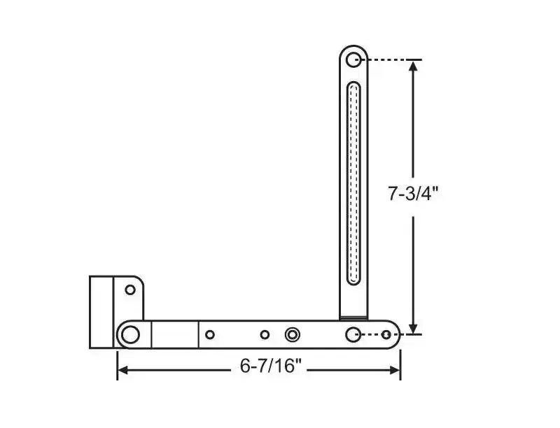 Brixwell Top Hinge Assembly, Right Hand, Steel Material, 6-7/16 Length, Gray Finish