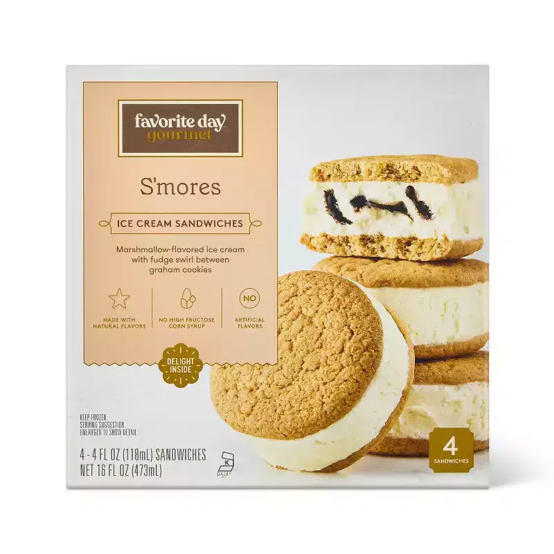 S'mores Cookie Ice Cream Sandwich - 16 fl oz/4ct - Favorite Day™