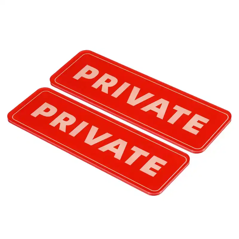 Unique Bargains Acrylic Self-Adhesive Decor Door Home Business Private Sign 2 Pcs