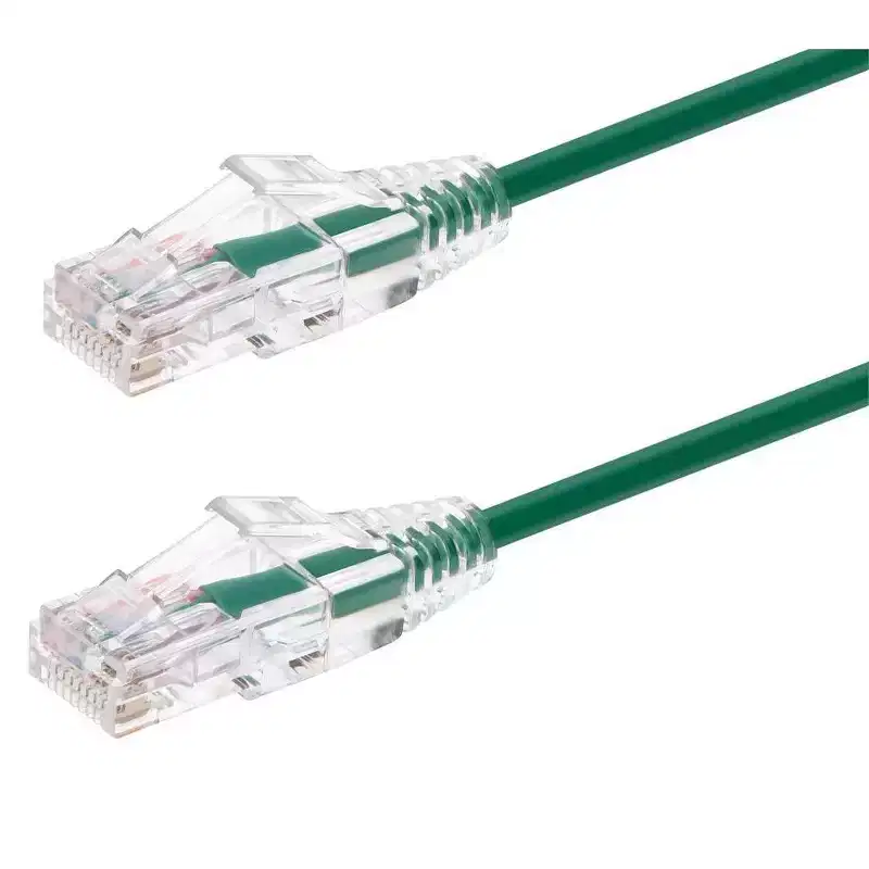 Monoprice Cat6 Ethernet Patch Cable - 3 feet - Green | Snagless RJ45 Stranded 550MHz UTP CMR Riser Rated Pure Bare Copper Wire 28AWG - SlimRun Series
