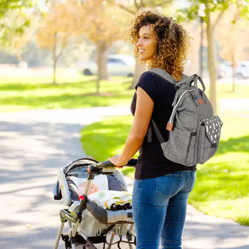 Costway Diaper Bag Backpack Waterproof Large Baby Nappy Bag w/USB Charging Port